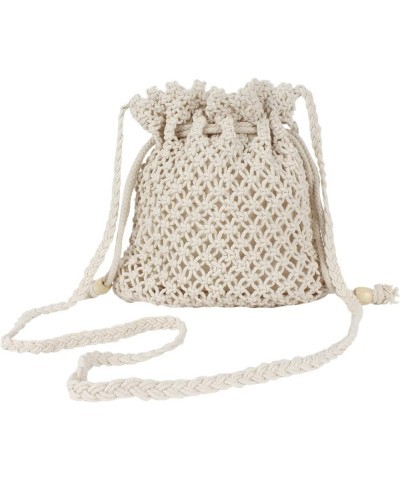 Van Caro Handwoven Cotton Straw Shoulder Bag Crochet Tassel Beach Bohemian Purse for Women 6897 White $14.80 Shoulder Bags