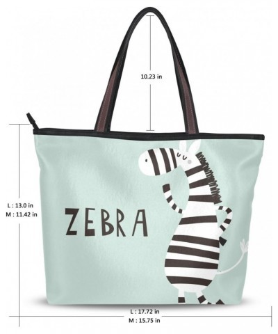 Cute Zebra Shoulder Bag Top Handle Tote Bag Handbag for Women $14.88 Handbags