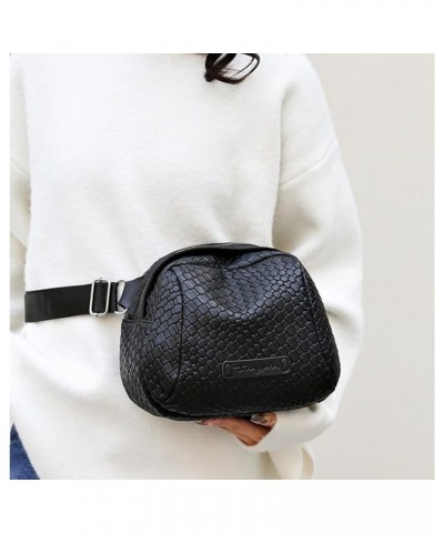 Woven Cross Body Bag Purses for Women - PU Leather Crossbody Shoulder Bag Trendy 2024 New Handmade Shell Bag Black $15.18 Sat...