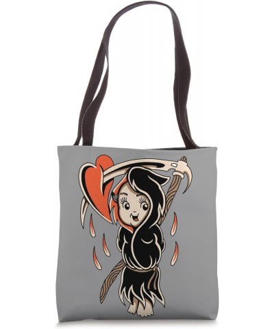 Cupid Reaper Kewpie Traditional Tattoo Flash Tote Bag $11.04 Totes