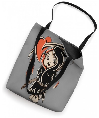 Cupid Reaper Kewpie Traditional Tattoo Flash Tote Bag $11.04 Totes