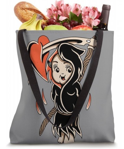 Cupid Reaper Kewpie Traditional Tattoo Flash Tote Bag $11.04 Totes