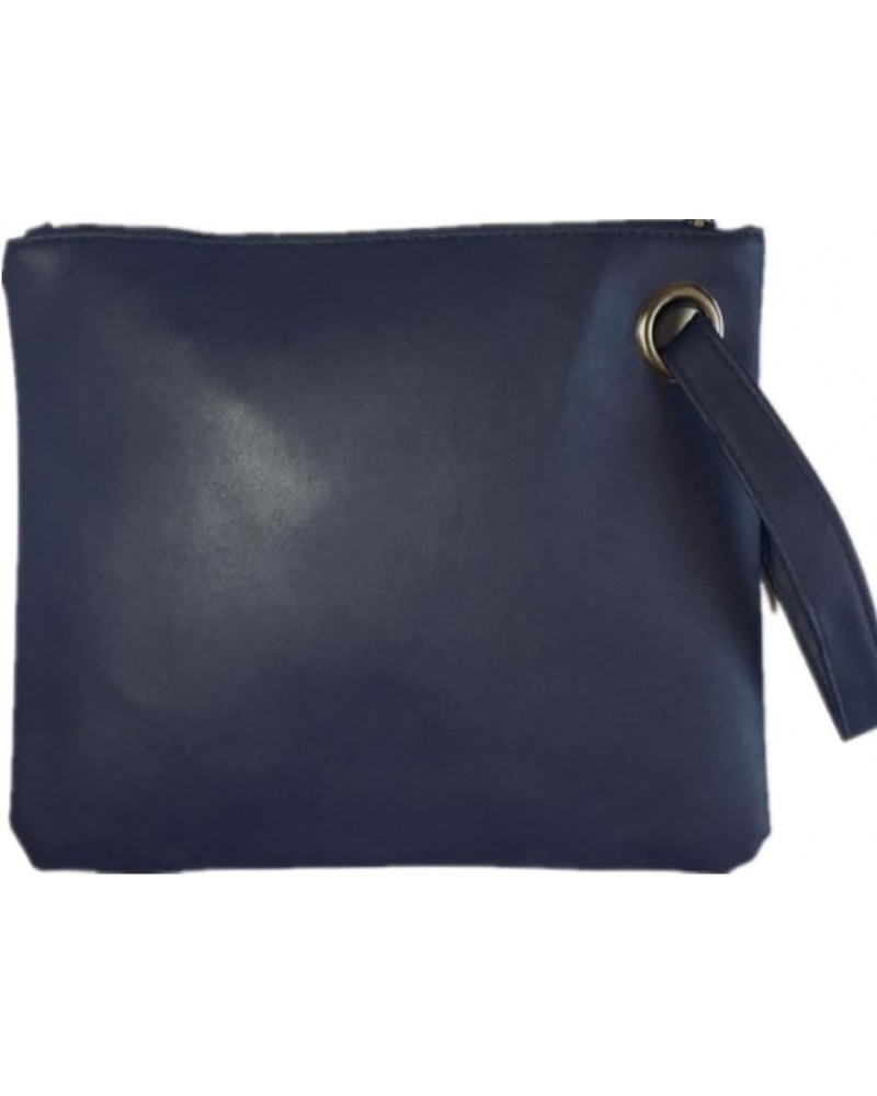 Evening Bags Purse Envelop Clutch Chain Shoulder Womens Wristlet Handbag Foldover Pouch Deep Blue $7.13 Evening Bags