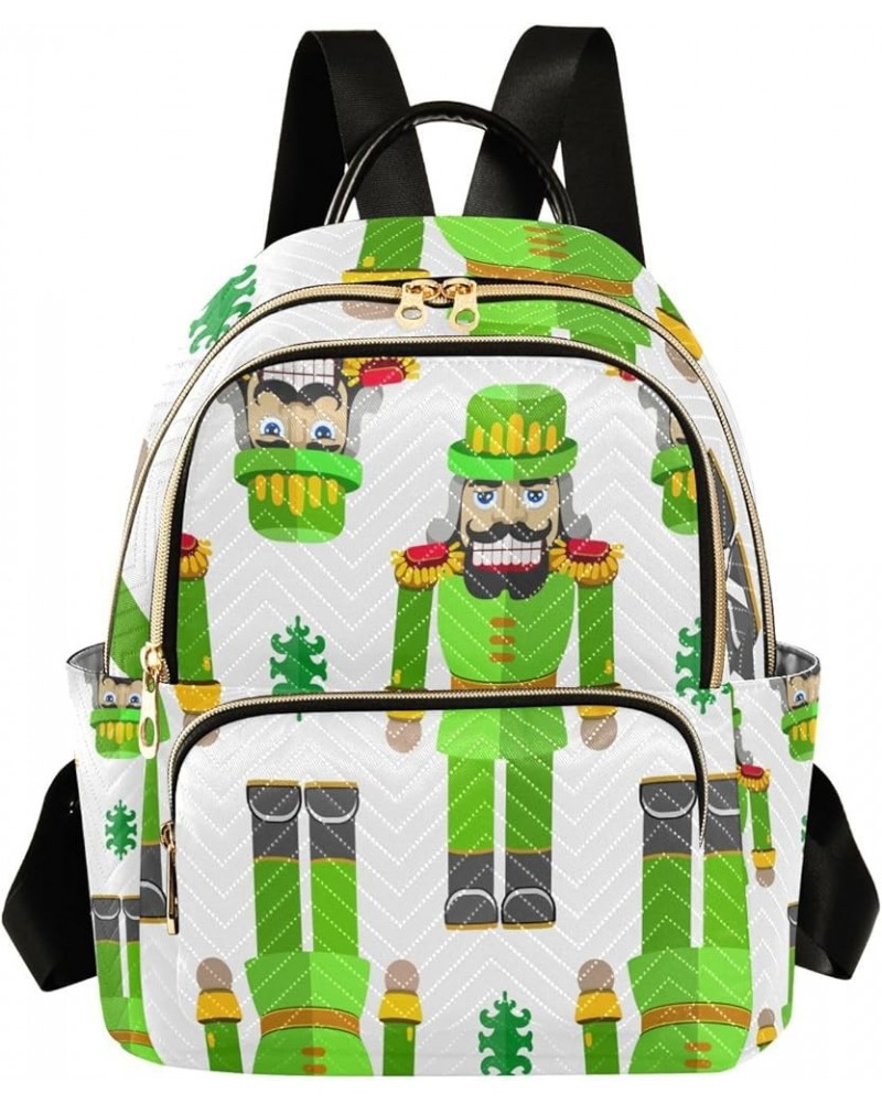 Christmas Women Backpack Nutcracker Soldier Green Cartoon Anti-Theft Travel Backpack with Luggage Belt Durable Lightweight Ha...