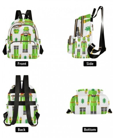 Christmas Women Backpack Nutcracker Soldier Green Cartoon Anti-Theft Travel Backpack with Luggage Belt Durable Lightweight Ha...