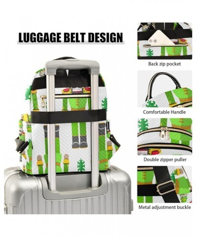 Christmas Women Backpack Nutcracker Soldier Green Cartoon Anti-Theft Travel Backpack with Luggage Belt Durable Lightweight Ha...