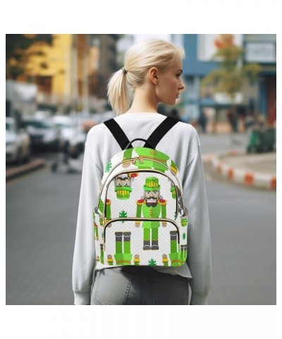 Christmas Women Backpack Nutcracker Soldier Green Cartoon Anti-Theft Travel Backpack with Luggage Belt Durable Lightweight Ha...