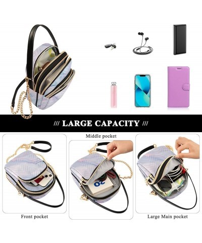 Women's Crossbody Bag, Blue Green Marble Three Zipper Design Handbag Shoulder Bag Wallet Color038 $13.51 Crossbody Bags