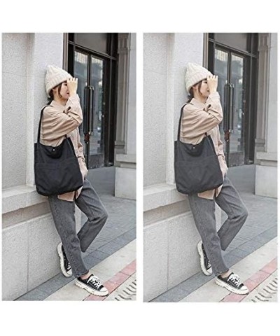 Canvas Tote Handbag Shoulder Bucket Bag Purses For Men & Women With Pockets Black Bucket $13.49 Totes