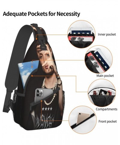 Sling Crossbody Bag Peso Singer Pluma Adjustable Strap Chest Shoulder Bags For Women Men Travel Backpack $17.35 Crossbody Bags