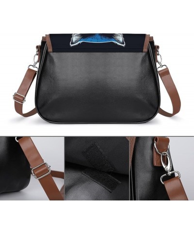 Shoulder Round Messenger Bag Leather Travel Briefcase Satchel for Office, Work, Travel Pattern (62) $19.67 Shoulder Bags