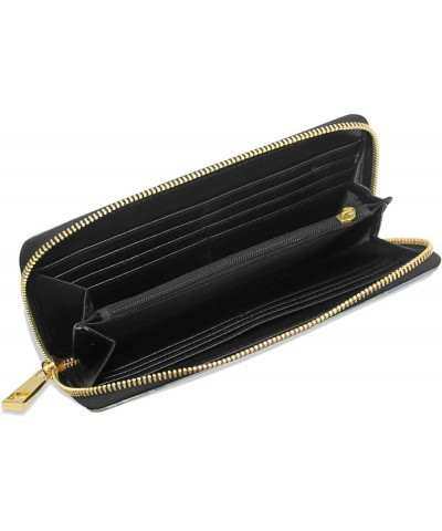 Japanese Carp Flower Lotus Leather Long Wallet Organizer with Zipper Purse Clutch Bag for Women Men 4.13"(L) x 7.48"(W) Multi...