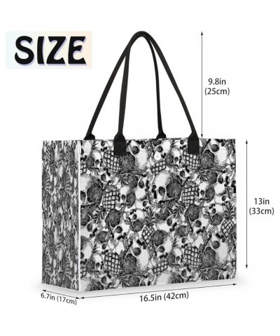 Red Shoes Pattern Large Tote Bag Large Shoulder Bag For Women Teachers Nurses Work Shopping Travel Daily Use Skull Art $9.98 ...