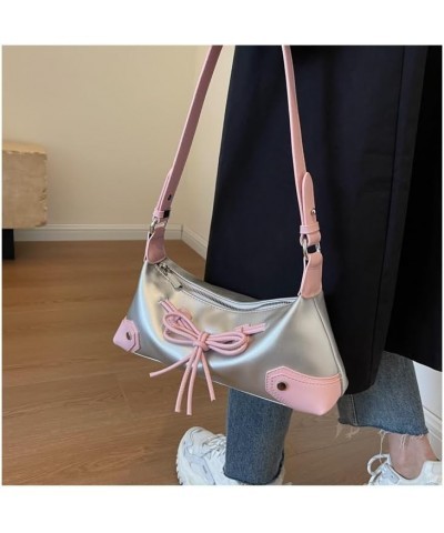 Chic Y2K Handbag for Women, Aesthetic Harajuku Pink Stuff Shoulder Bag Top Handle Handbags Ladies Purses Daily Use Silver $12...