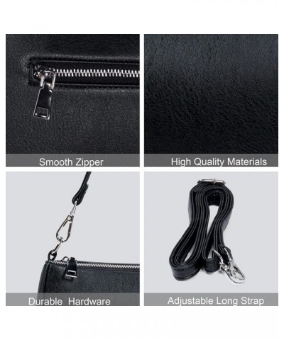 Small Shoulder bag with 2 Removable Straps Cross Body Clutch Purse Handbag for Women Black $14.88 Shoulder Bags