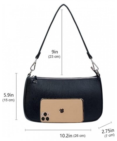 Small Shoulder bag with 2 Removable Straps Cross Body Clutch Purse Handbag for Women Black $14.88 Shoulder Bags