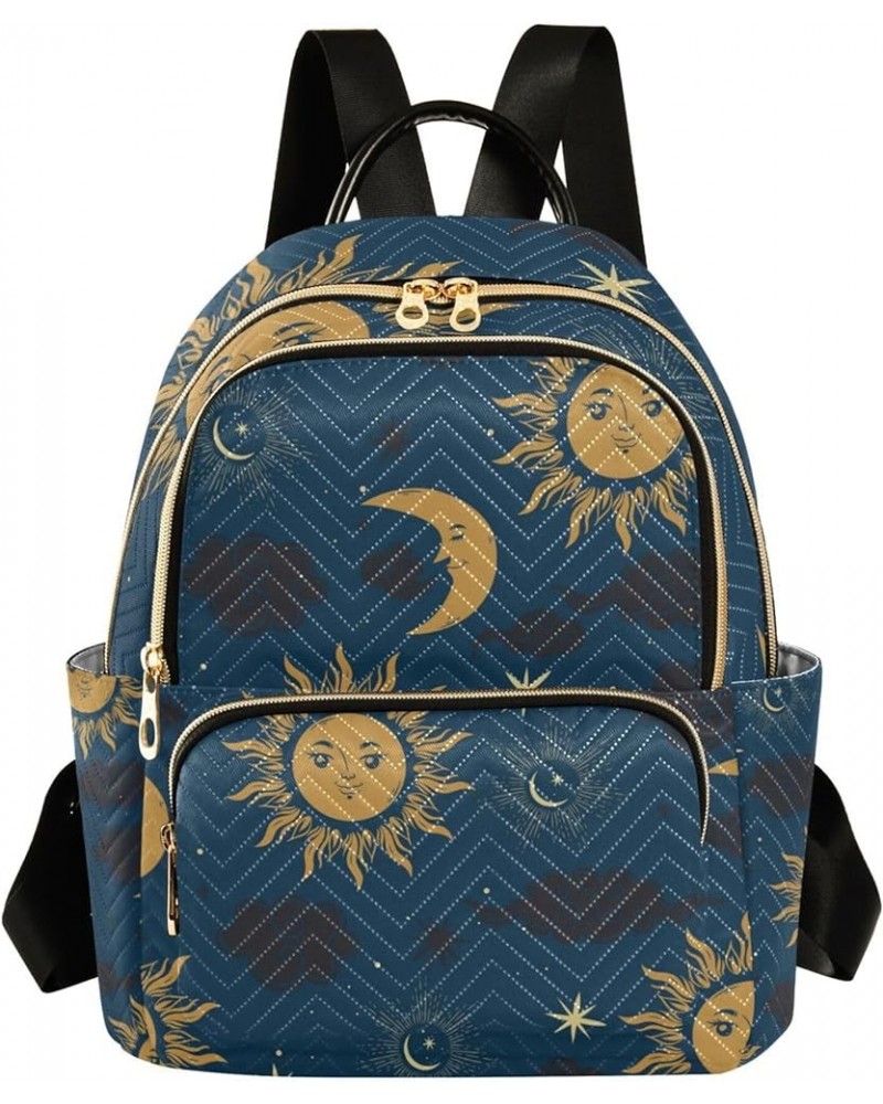 Stars Sun and Moon Boho Style Backpack for Women Shoulder Bag Lightweight Mini Backpack Casual Daypack Back Pack for Travel S...