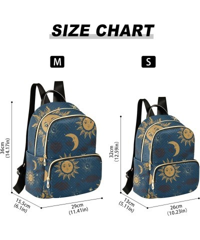 Stars Sun and Moon Boho Style Backpack for Women Shoulder Bag Lightweight Mini Backpack Casual Daypack Back Pack for Travel S...