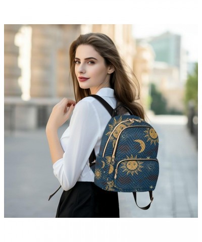 Stars Sun and Moon Boho Style Backpack for Women Shoulder Bag Lightweight Mini Backpack Casual Daypack Back Pack for Travel S...