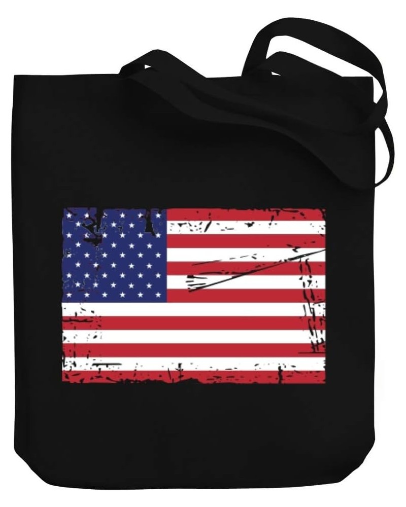 United States Vintage Flag Canvas Tote Bag 10.5" x 16" x 4 $16.00 Totes