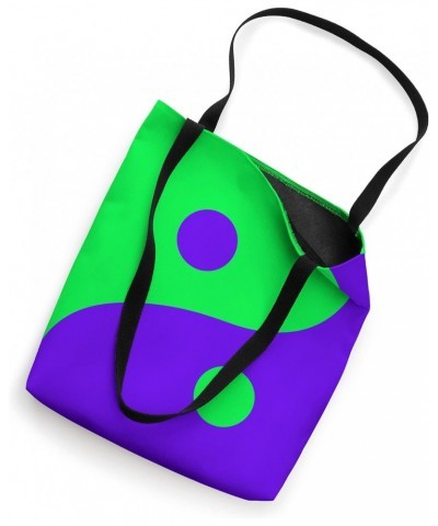 ABSTRACT YIN YANG NAVY BRIGHT GREEN AND PURPLE PEACE SYMBOL Tote Bag $13.39 Totes