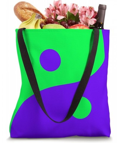 ABSTRACT YIN YANG NAVY BRIGHT GREEN AND PURPLE PEACE SYMBOL Tote Bag $13.39 Totes