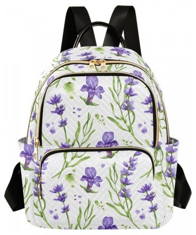 Violet Lavender Flowers Backpack Purse for Women Fashion Travel Bag Ladies Shoulder Bags Handbag Back Pack Lady Purse,M Mediu...