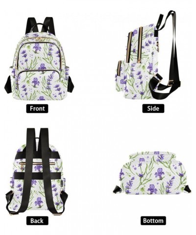 Violet Lavender Flowers Backpack Purse for Women Fashion Travel Bag Ladies Shoulder Bags Handbag Back Pack Lady Purse,M Mediu...