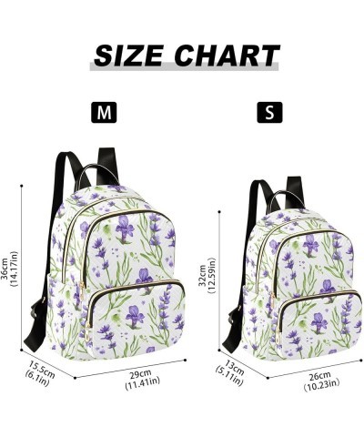 Violet Lavender Flowers Backpack Purse for Women Fashion Travel Bag Ladies Shoulder Bags Handbag Back Pack Lady Purse,M Mediu...