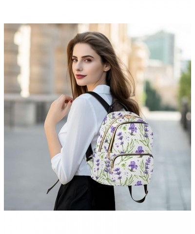 Violet Lavender Flowers Backpack Purse for Women Fashion Travel Bag Ladies Shoulder Bags Handbag Back Pack Lady Purse,M Mediu...