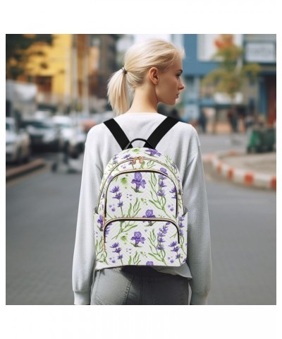 Violet Lavender Flowers Backpack Purse for Women Fashion Travel Bag Ladies Shoulder Bags Handbag Back Pack Lady Purse,M Mediu...