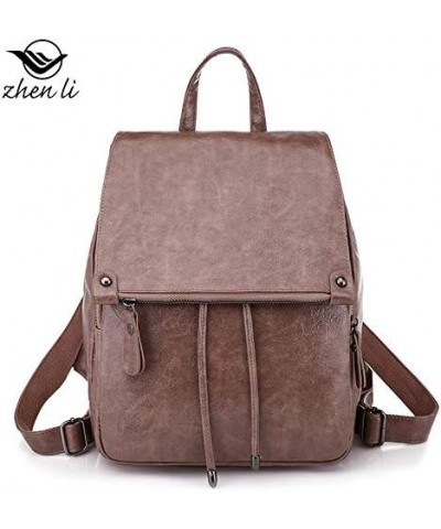 Women's Backpack Wallet Leather Fashion Travel Leisure Removable Women's Single Shoulder Bag Brown $18.45 Backpacks