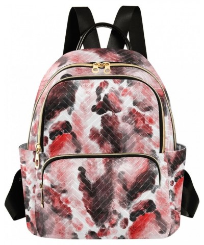 Geometric Floral on Blue Womens Backpack Purse Quilted Travel Backpack Purse Watercolor Creative Texture Small $19.49 Backpacks