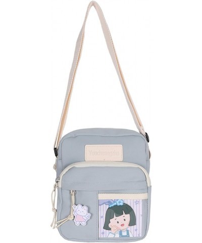 shoulder handbag Cute Crossbody Bag with Detachable Pendant Japanese Style Shoulder Bag for Girls and Students Blue Without P...