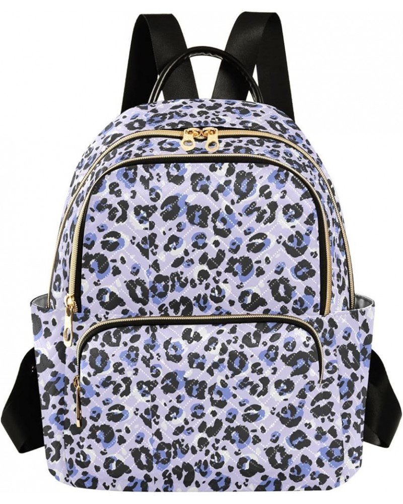 Leopard Purple Leo Skin Women Backpack Purse Shoulder Bag Color Medium $19.79 Backpacks