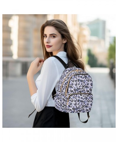 Leopard Purple Leo Skin Women Backpack Purse Shoulder Bag Color Medium $19.79 Backpacks