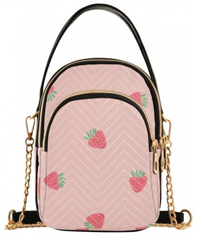 Joko lvery Pink Strawberry Cross Body Purse Chain Shoulder Bag Crossbody Bags Handbag for Gifts Women Work $12.53 Crossbody Bags