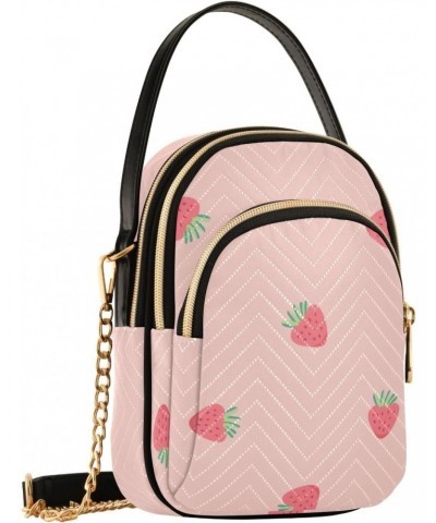 Joko lvery Pink Strawberry Cross Body Purse Chain Shoulder Bag Crossbody Bags Handbag for Gifts Women Work $12.53 Crossbody Bags