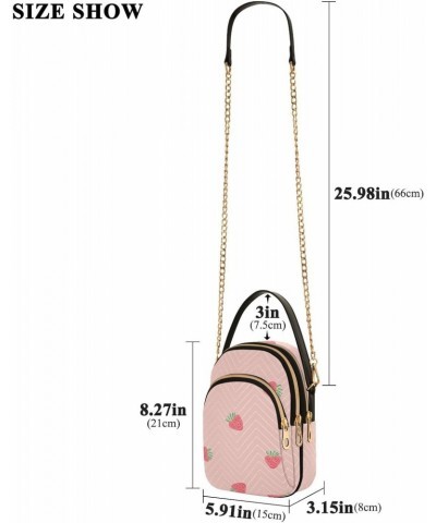 Joko lvery Pink Strawberry Cross Body Purse Chain Shoulder Bag Crossbody Bags Handbag for Gifts Women Work $12.53 Crossbody Bags