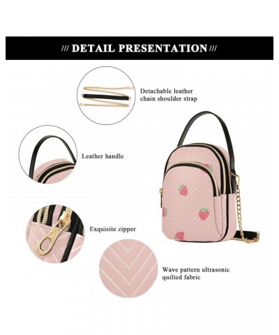 Joko lvery Pink Strawberry Cross Body Purse Chain Shoulder Bag Crossbody Bags Handbag for Gifts Women Work $12.53 Crossbody Bags