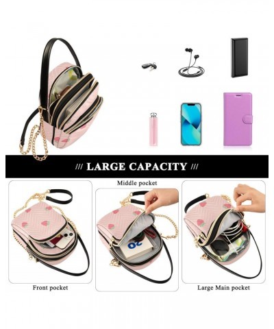 Joko lvery Pink Strawberry Cross Body Purse Chain Shoulder Bag Crossbody Bags Handbag for Gifts Women Work $12.53 Crossbody Bags