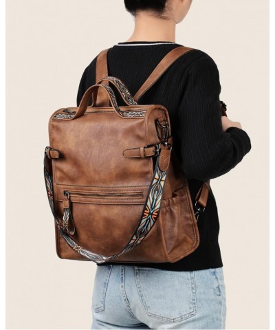 Leather Backpack Purse for Women with with Crossbody Bag for Women $42.11 Backpacks