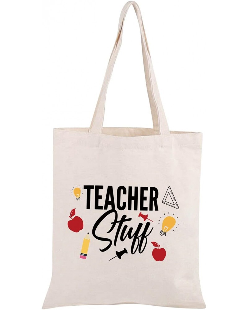 Teacher Appreciation Gifts Teacher Stuff Teacher Supplies for Classroom Best Teacher Canvas Tote Bag Gift (Teacher Stuff Tote...