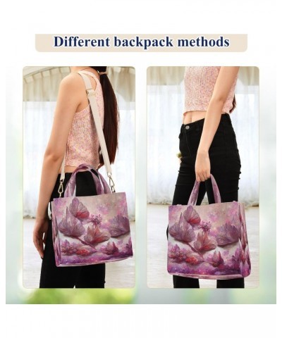 Watercolor Butterfly Women's Tote Bag Satchel Handbag with Adjustable Shoulder Strap for Work College Travel,S $16.81 Totes