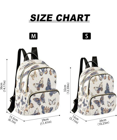 Blue Butterfly Watercolor Women Backpack Purse Ladies Fashion Shoulder Bag Daypack Travel Bag 7.5L Medium $13.02 Backpacks