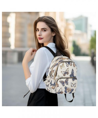 Blue Butterfly Watercolor Women Backpack Purse Ladies Fashion Shoulder Bag Daypack Travel Bag 7.5L Medium $13.02 Backpacks