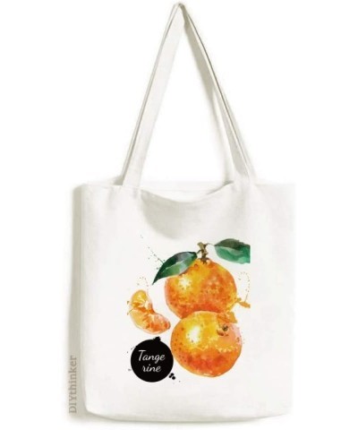 Tangerine Fruit Tasty Healthy Watercolor Tote Canvas Bag Shopping Satchel Casual Handbag $16.11 Totes