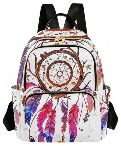 Black Yellow Eiffel Tower Trendy Backpack Quilted Backpack Purse for Women Colored Dreamcatcher Feathers Medium $19.10 Backpacks