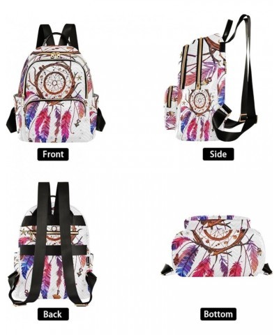 Black Yellow Eiffel Tower Trendy Backpack Quilted Backpack Purse for Women Colored Dreamcatcher Feathers Medium $19.10 Backpacks