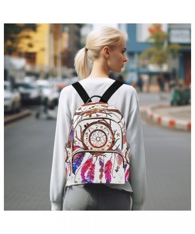 Black Yellow Eiffel Tower Trendy Backpack Quilted Backpack Purse for Women Colored Dreamcatcher Feathers Medium $19.10 Backpacks